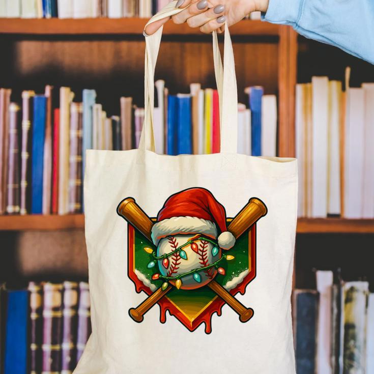 Baseball Xmas Christmas Baseball Ice Cream Drip Boys Canvas Tote Bag