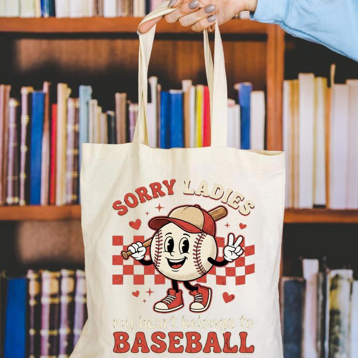 Boys & Women Men Baseball Valentine With Hearts Sporty Love Canvas Tote Bag Boys & Women Men Baseball Valentine With Hearts Sporty Love Canvas Tote Bag