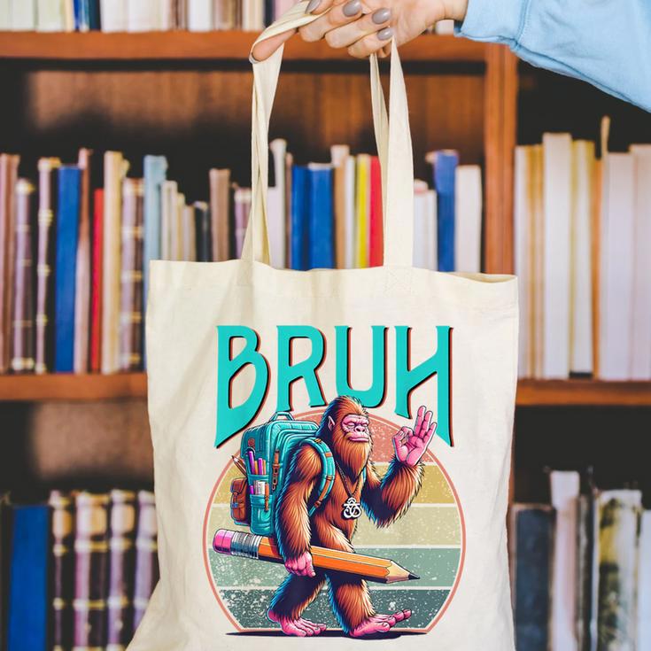 Boys Modern Bruh Big Foot Back To School Graphic Canvas Tote Bag Boys Modern Bruh Big Foot Back To School Graphic Canvas Tote Bag
