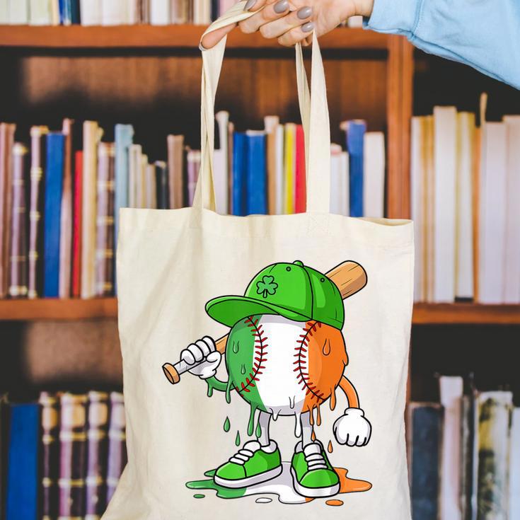 Boys St Patricks Day Kids Baseball Player Ice Cream Drip Canvas Tote Bag
