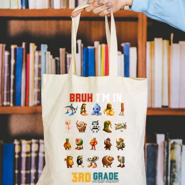 Bruh I’m In 3rd Grade Back To School Italian Brainrot Premium Tri-Blend Canvas Tote Bag Bruh I’m In 3rd Grade Back To School Italian Brainrot Premium Tri-Blend Canvas Tote Bag