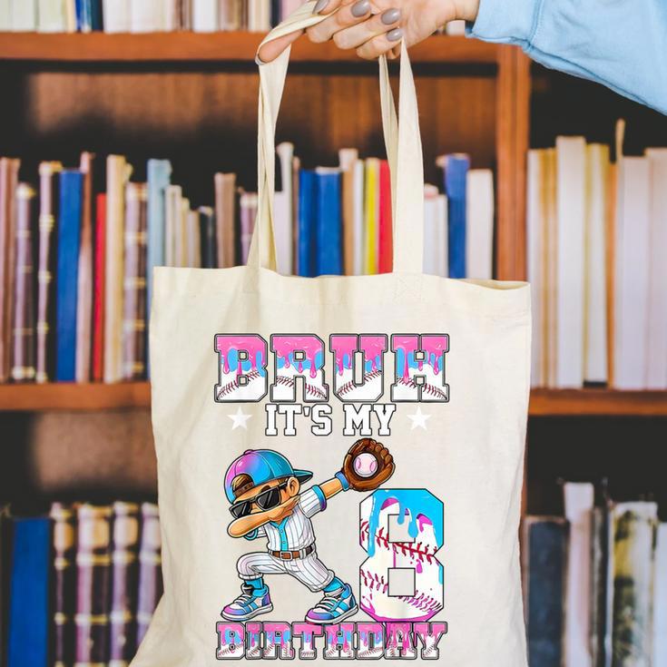 Bruh It's My 8th Birthday Baseball Ice Cream Drip 8 Year Old Canvas Tote Bag Bruh It's My 8th Birthday Baseball Ice Cream Drip 8 Year Old Canvas Tote Bag