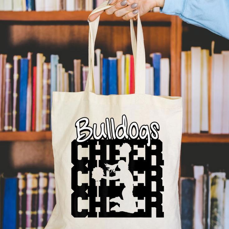 Bulldogs Cheer Back To School Cheerleading Spirit Canvas Tote Bag Bulldogs Cheer Back To School Cheerleading Spirit Canvas Tote Bag