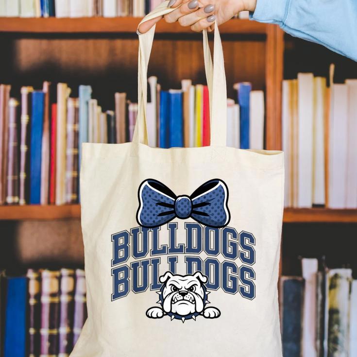 Bulldogs Mascot Team Spirit Sports Fan Back To School Canvas Tote Bag Bulldogs Mascot Team Spirit Sports Fan Back To School Canvas Tote Bag
