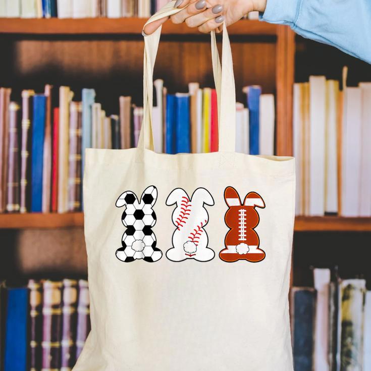 Bunny Football Baseball Sport Easter Day Canvas Tote Bag