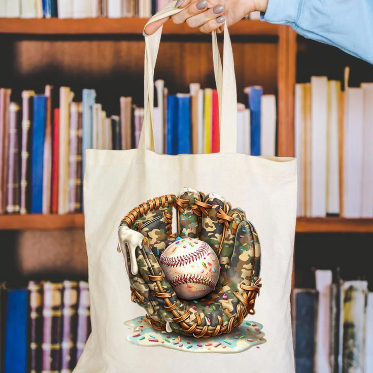 Camo Baseball Gloves Lifestyle 101 Apparel Drip Ice Cream Canvas Tote Bag Camo Baseball Gloves Lifestyle 101 Apparel Drip Ice Cream Canvas Tote Bag