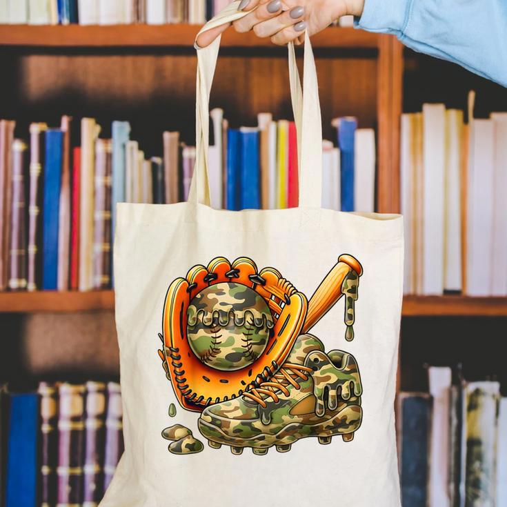 Camo Ice Cream Drip Baseball Stuff Baseball Drip Boys Canvas Tote Bag