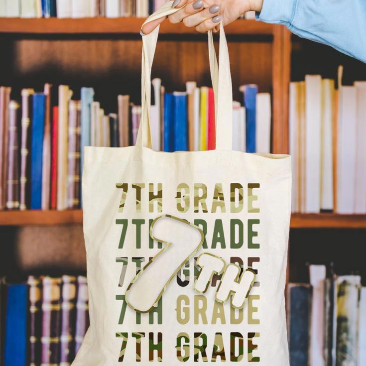 Camo Team Squad 7th Grade Back To School Kids Boys Canvas Tote Bag Camo Team Squad 7th Grade Back To School Kids Boys Canvas Tote Bag