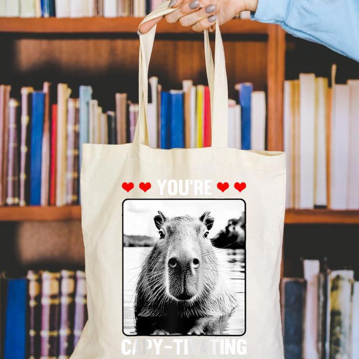 Capybara Love Valentines Day Cute Animal Hearts Raglan Baseball Tee Canvas Tote Bag