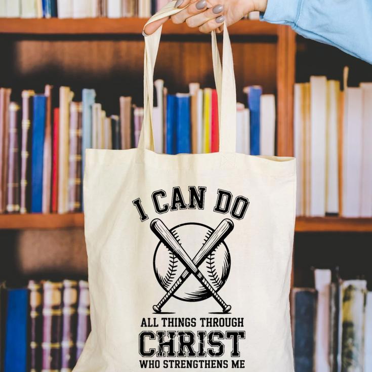 Christian Baseball Philippians 4 Canvas Tote Bag Christian Baseball Philippians 4 Canvas Tote Bag
