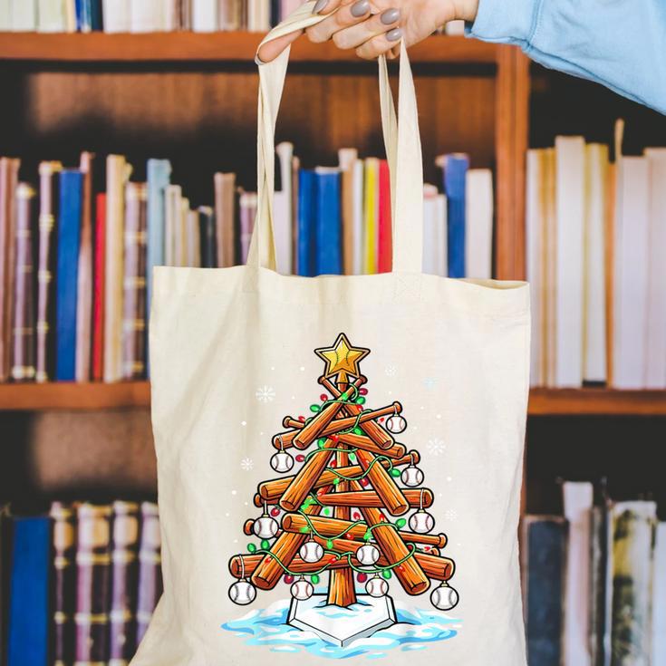 Christmas Baseball Tree Lights Xmas Canvas Tote Bag Christmas Baseball Tree Lights Xmas Canvas Tote Bag
