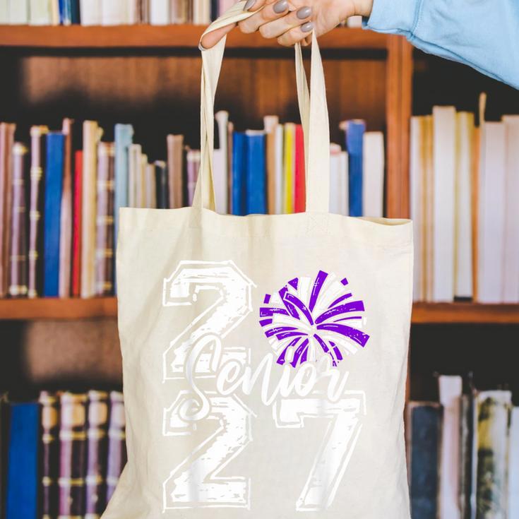 Class Of 2027 Cheer Purple Senior 2027 Back To School Canvas Tote Bag Class Of 2027 Cheer Purple Senior 2027 Back To School Canvas Tote Bag