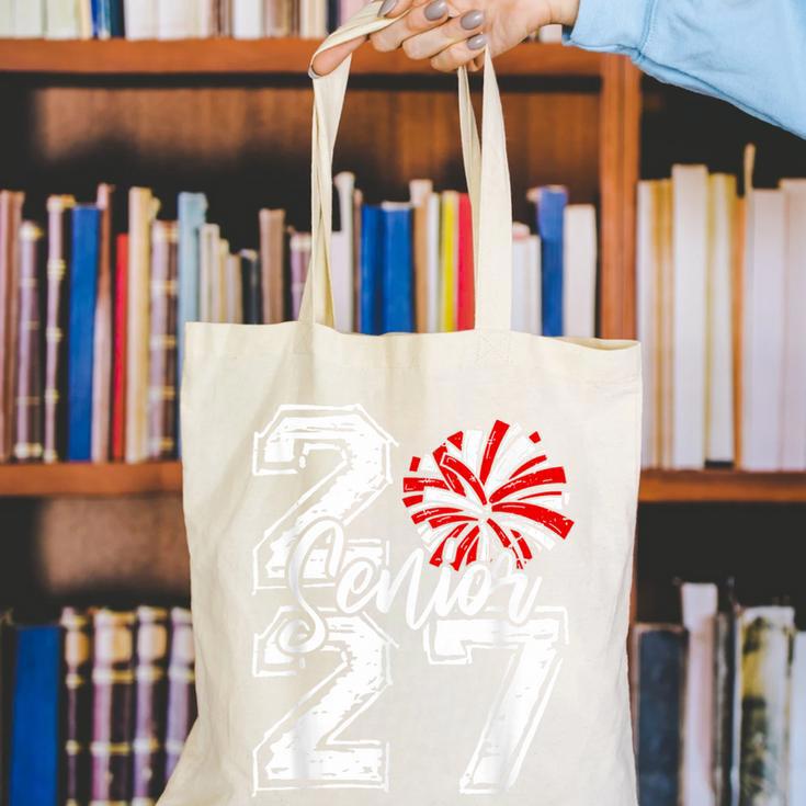 Class Of 2027 Cheer Red Senior 2027 Back To School Canvas Tote Bag Class Of 2027 Cheer Red Senior 2027 Back To School Canvas Tote Bag