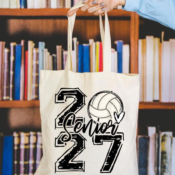 Class Of 2027 Volleyball Senior 2027 Back To School Canvas Tote Bag