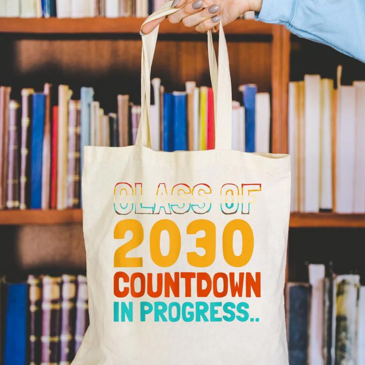 Class Of 2030 Countdown In Progress Fun Back To School Retro Canvas Tote Bag Class Of 2030 Countdown In Progress Fun Back To School Retro Canvas Tote Bag