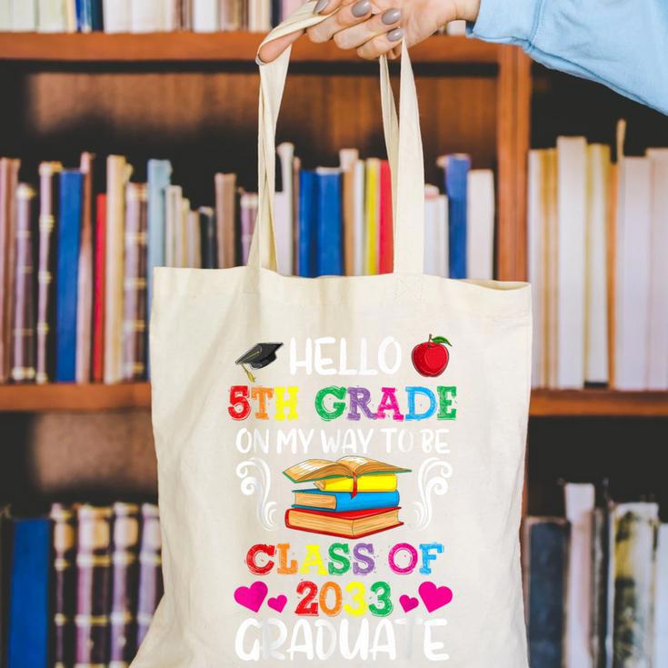 Class Of 2033 For Kids Back To School 5th Grade Canvas Tote Bag