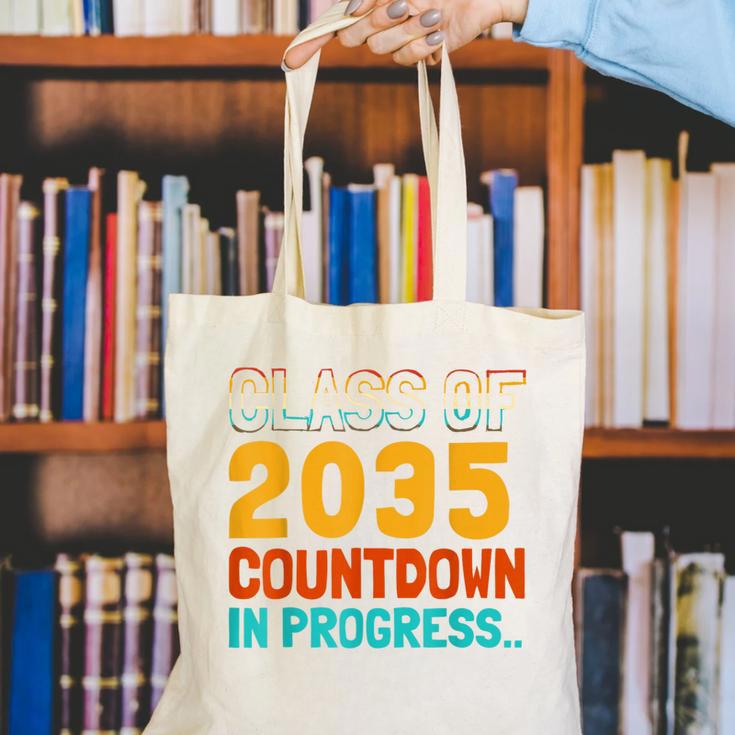 Class Of 2035 Countdown In Progress Fun Back To School Retro Canvas Tote Bag