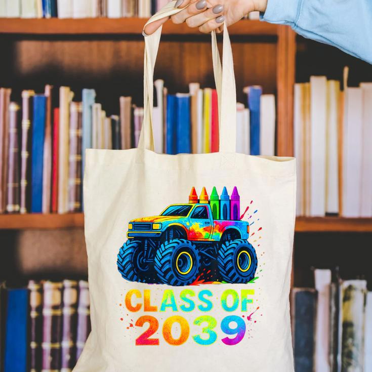 Class Of 2039 Monster Truck Kindergarten Back To School Boys Canvas Tote Bag Class Of 2039 Monster Truck Kindergarten Back To School Boys Canvas Tote Bag