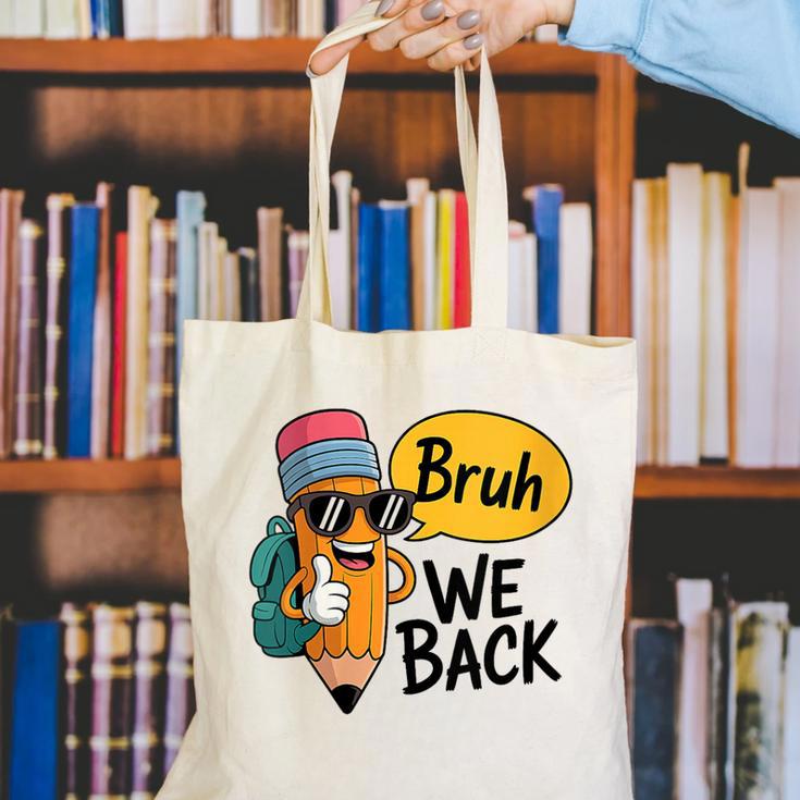 Cool Cartoon Pencil Saying Bruh Back To School Canvas Tote Bag Cool Cartoon Pencil Saying Bruh Back To School Canvas Tote Bag