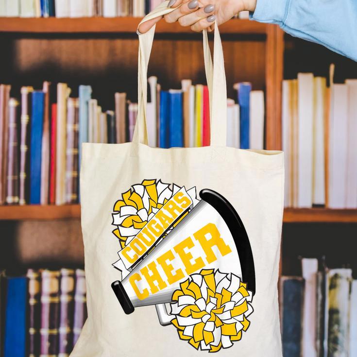 Cougars Cheer Back To School Cheerleading Spirit GY Canvas Tote Bag Cougars Cheer Back To School Cheerleading Spirit GY Canvas Tote Bag