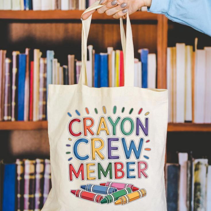 Crayon Crew Member Back To School Coloring Art Classes Canvas Tote Bag Crayon Crew Member Back To School Coloring Art Classes Canvas Tote Bag