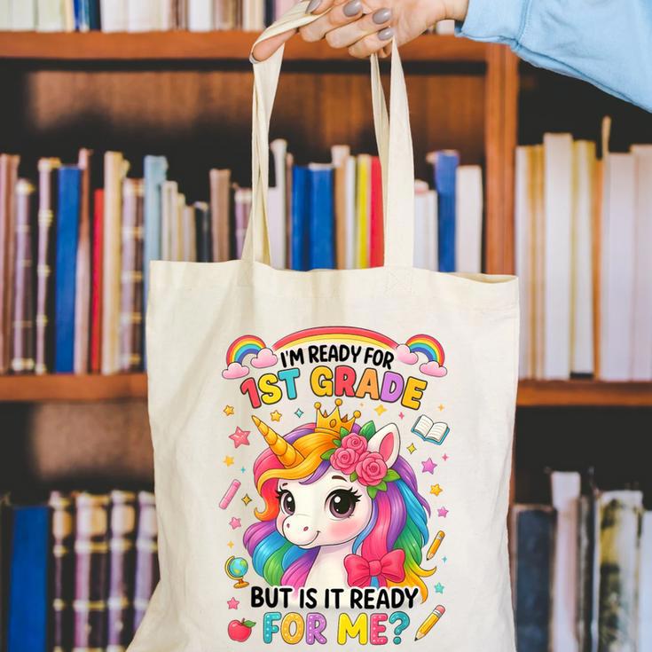 Crush First Grade Girls Back To School Unicorn First Day Canvas Tote Bag
