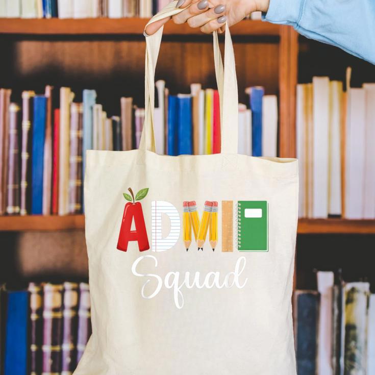 Cute Admin Squad Crew Team Back To School Office Staff Team Canvas Tote Bag