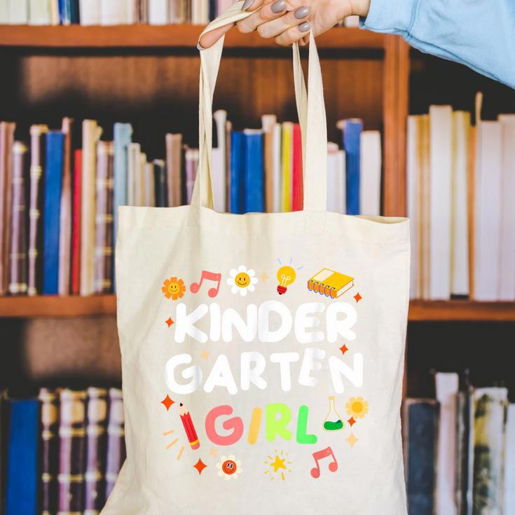 Cute Kindergarten Girl First Day Of School Back To School Canvas Tote Bag Cute Kindergarten Girl First Day Of School Back To School Canvas Tote Bag