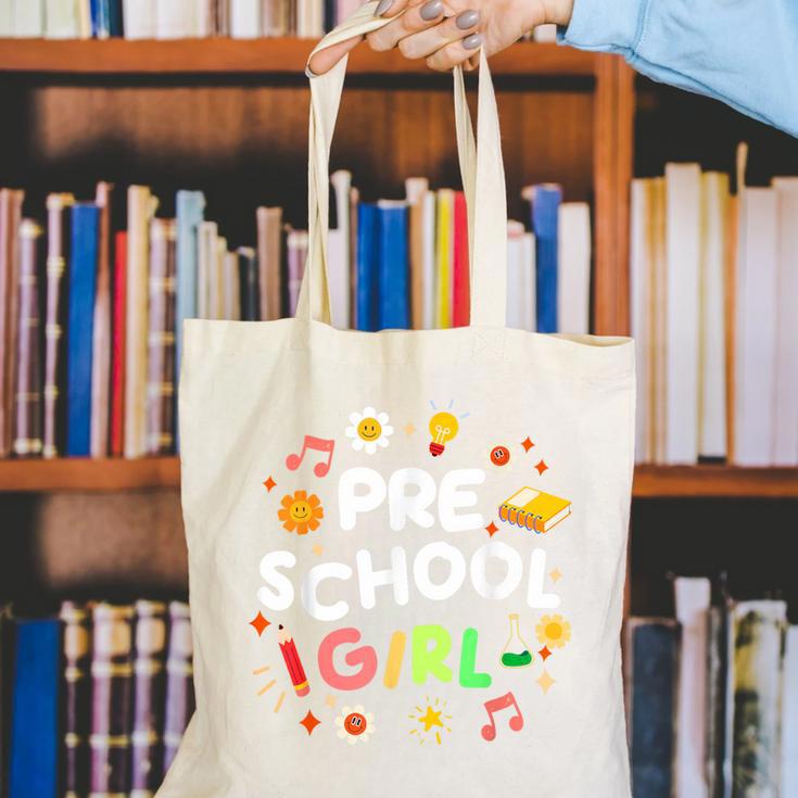 Cute Preschool Girl First Day Of School Back To School Canvas Tote Bag