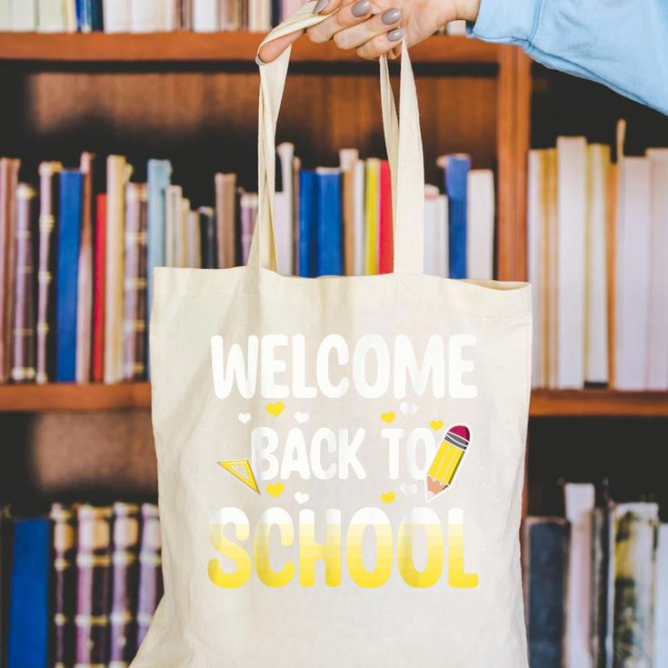 Cute Welcome Back To School 1st Day Back To School First Day Canvas Tote Bag Cute Welcome Back To School 1st Day Back To School First Day Canvas Tote Bag