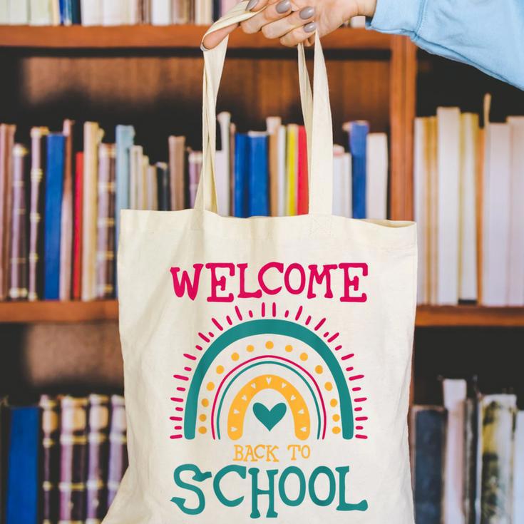 Cute Welcome Back To School First Day Of School First Day Canvas Tote Bag Cute Welcome Back To School First Day Of School First Day Canvas Tote Bag