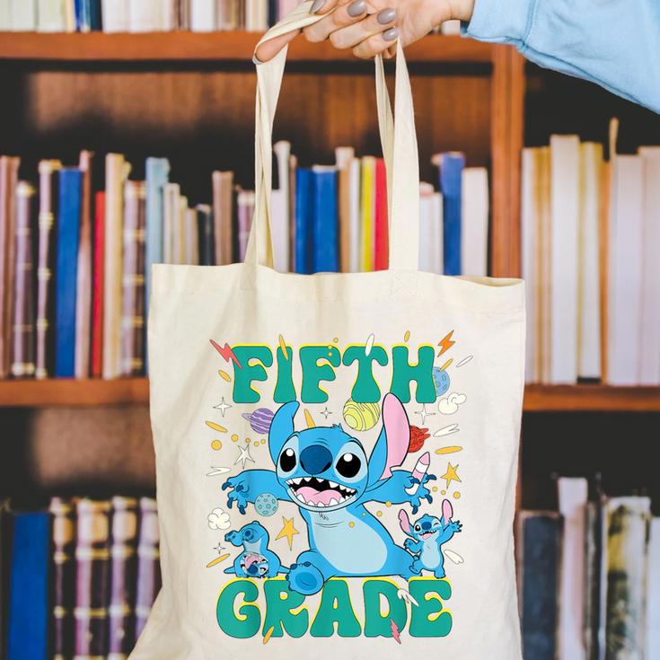 Disney Stitch Fifth Grade Back To School 1st Day Of School Canvas Tote Bag Disney Stitch Fifth Grade Back To School 1st Day Of School Canvas Tote Bag