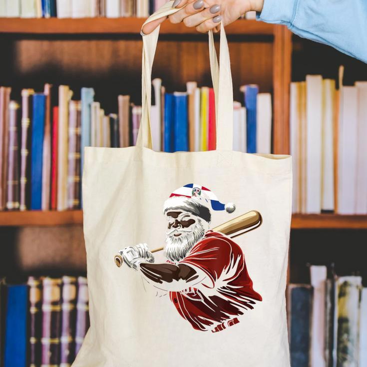 Dominican Republic Santa Christmas Baseball Beisbol Canvas Tote Bag Dominican Republic Santa Christmas Baseball Beisbol Canvas Tote Bag