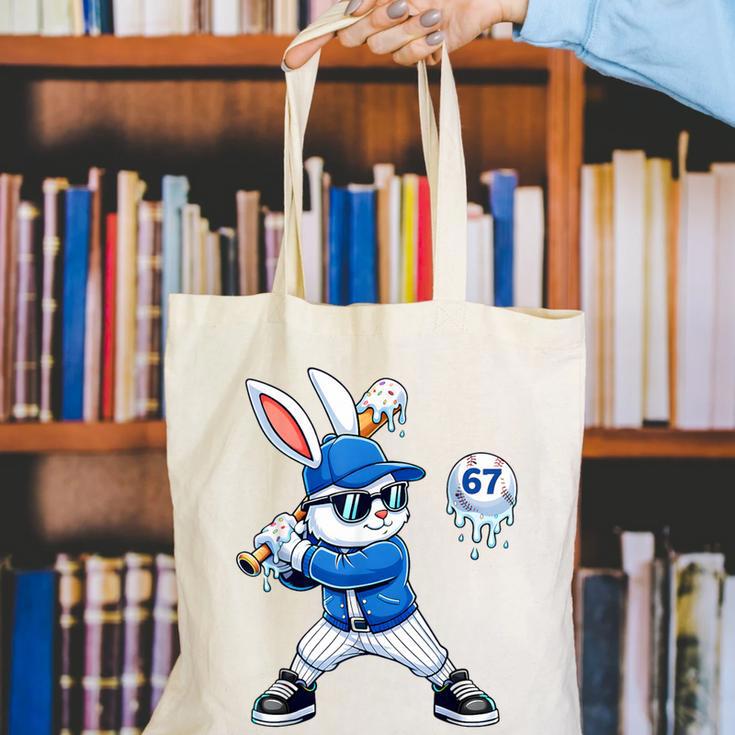 Dripping Drip Baseball Rabbit Bunny Easter Men Boy Kid Canvas Tote Bag