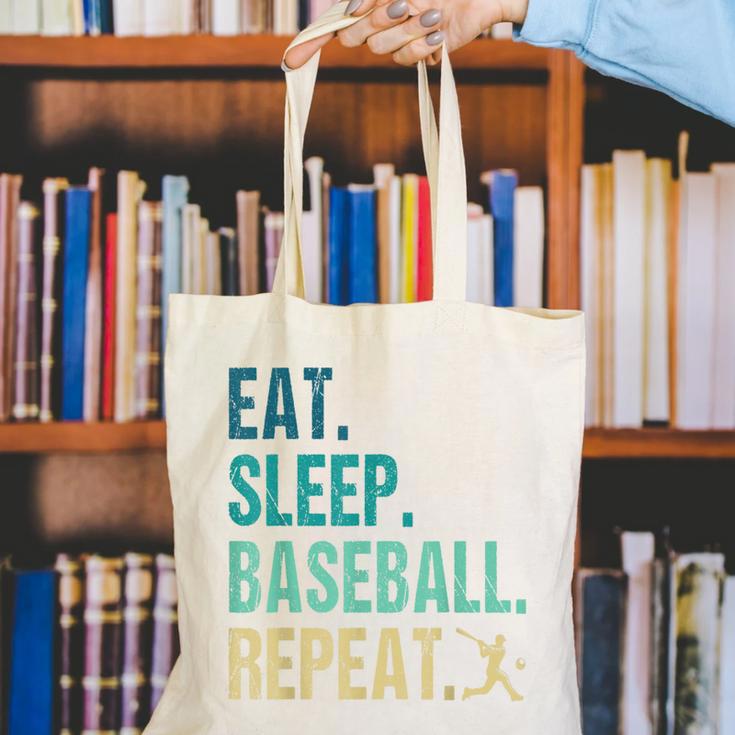 Eat Sleep Baseball Repeat Baseball Player Baseball Canvas Tote Bag Eat Sleep Baseball Repeat Baseball Player Baseball Canvas Tote Bag