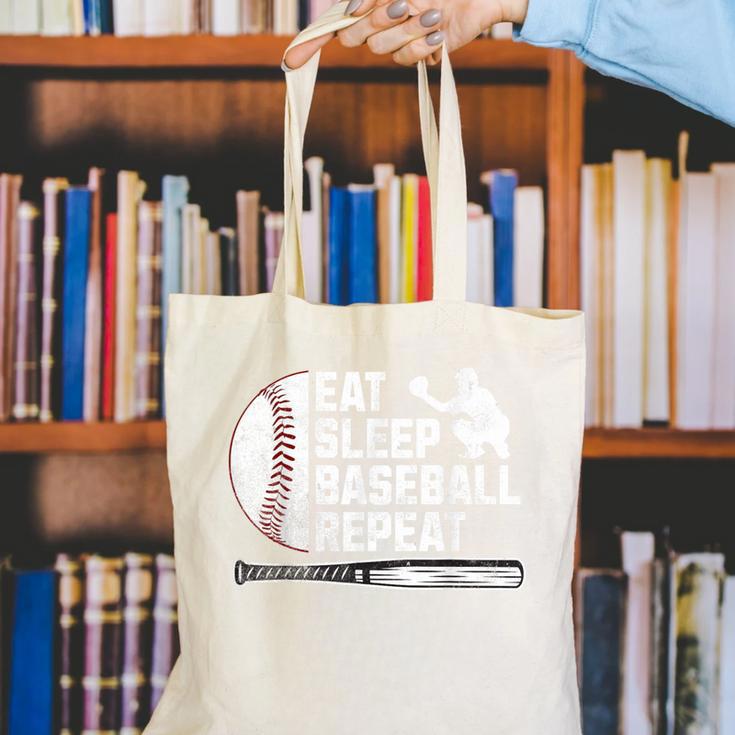 Eat Sleep Baseball Repeat Baseball Player Men Boys Canvas Tote Bag Eat Sleep Baseball Repeat Baseball Player Men Boys Canvas Tote Bag