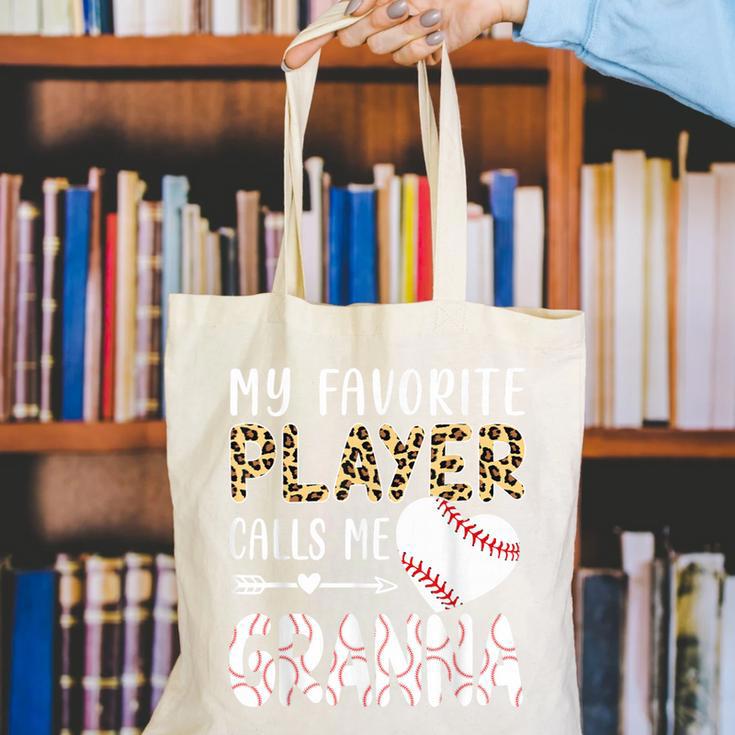 My Favorite Player Calls Me Granna Baseball Leopard Canvas Tote Bag My Favorite Player Calls Me Granna Baseball Leopard Canvas Tote Bag