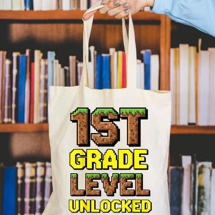 First Day Of 1st Grade Level Unlocked Back To School For Boy Canvas Tote Bag