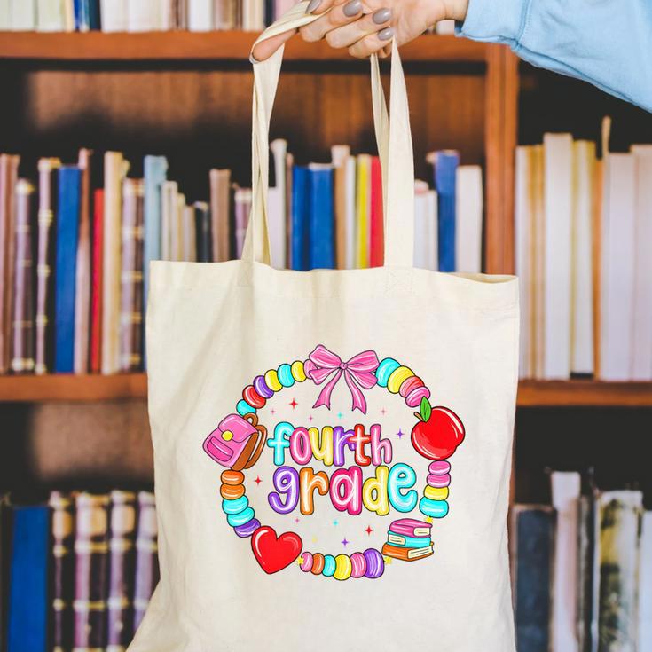 First Day Of 4th Grade Friendship Bracelet Back To School Canvas Tote Bag First Day Of 4th Grade Friendship Bracelet Back To School Canvas Tote Bag