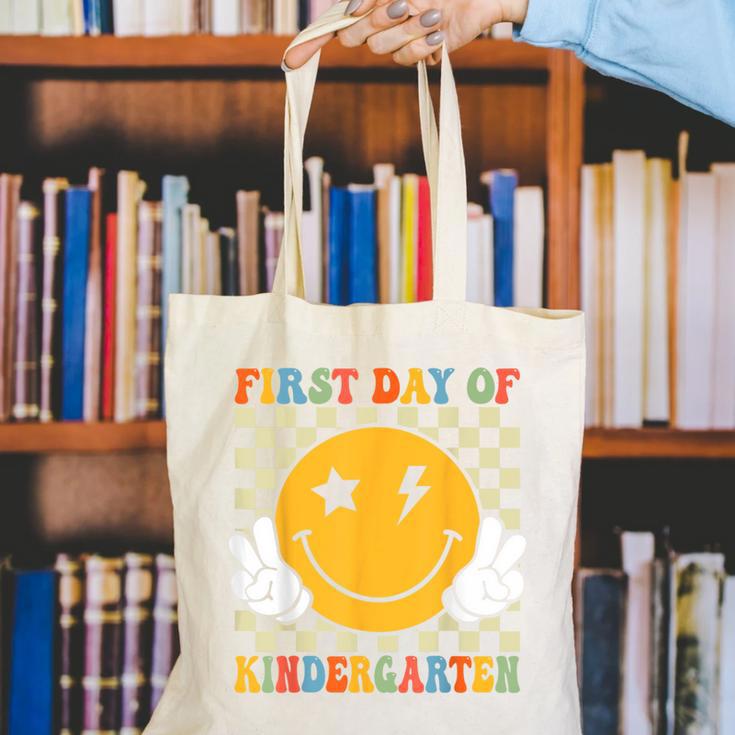 First Day Of Kindergarten Retro Back To School Girls Kids Canvas Tote Bag First Day Of Kindergarten Retro Back To School Girls Kids Canvas Tote Bag