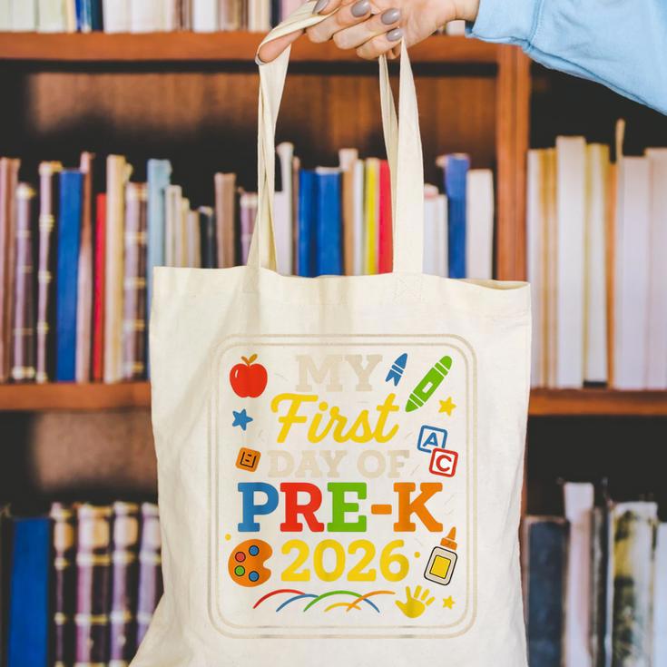 My First Day Of Pre-K 2026 Back To School Kids Canvas Tote Bag