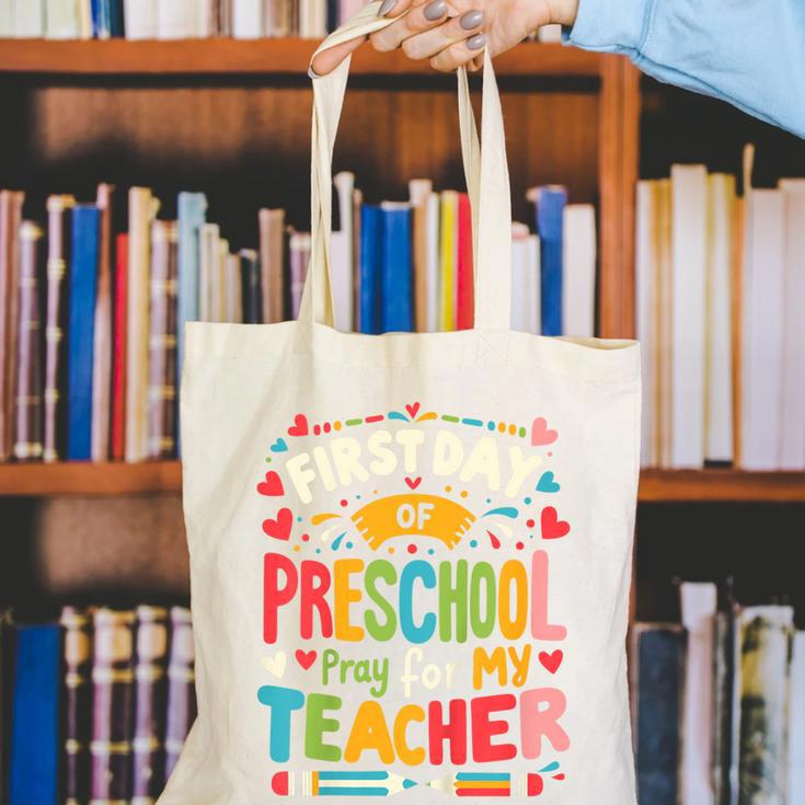 First Day Of Preschool Pre K Student Toddler Back To School Canvas Tote Bag First Day Of Preschool Pre K Student Toddler Back To School Canvas Tote Bag