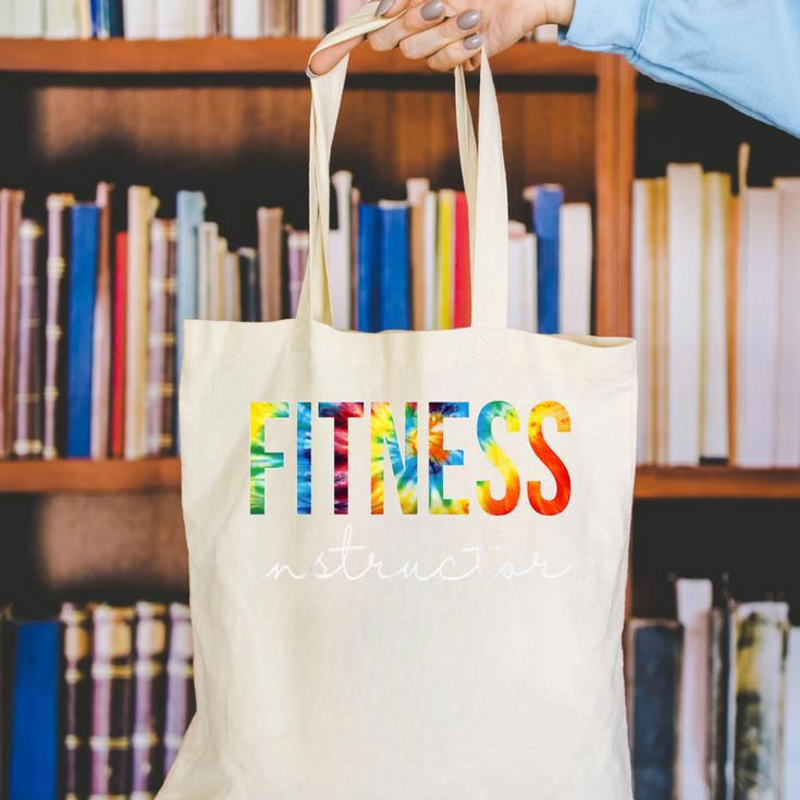 Fitness Instructor Tie Dye Back To School For Women For Work Canvas Tote Bag Fitness Instructor Tie Dye Back To School For Women For Work Canvas Tote Bag