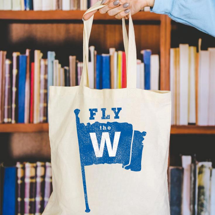 Fly The W Chicago Baseball Winning Flag Distressed Premium Tri-Blend Canvas Tote Bag Fly The W Chicago Baseball Winning Flag Distressed Premium Tri-Blend Canvas Tote Bag