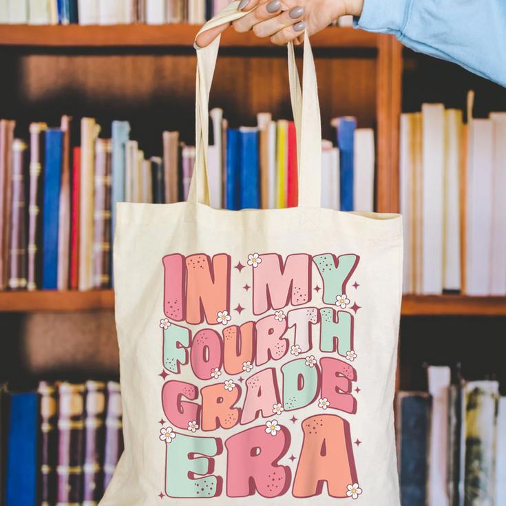 In My Fourth Grade Era Cute Groovy 4th Grade Back To School Canvas Tote Bag