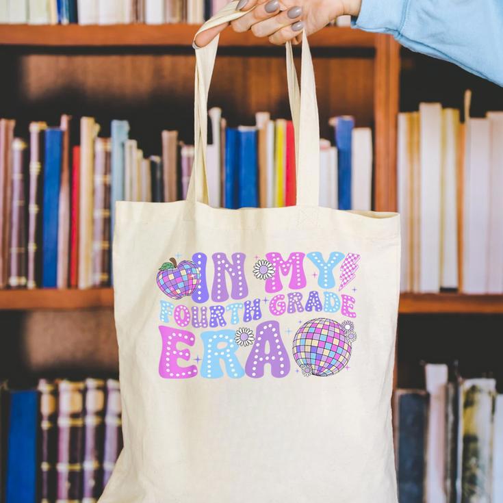 In My Fourth Grade Era Retro Back To School Disco Ball Canvas Tote Bag