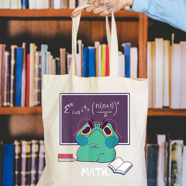 Frog Hates Math Kawaii Science Back To School Kids Canvas Tote Bag Frog Hates Math Kawaii Science Back To School Kids Canvas Tote Bag