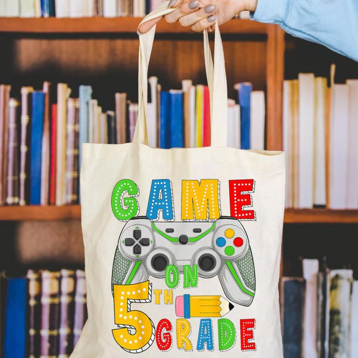 Game On Fifth Grade Back To School Gamer 5th Grade Boys Kids Canvas Tote Bag Game On Fifth Grade Back To School Gamer 5th Grade Boys Kids Canvas Tote Bag