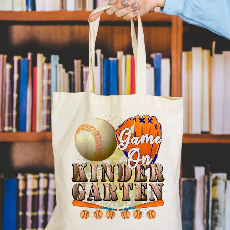 Game On Kindergarten Baseball Back To School Student Kid Boy Canvas Tote Bag