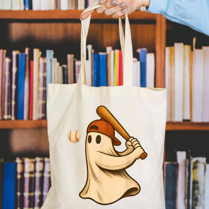 Ghost Baseball Halloween Costume Men Boys Kids Canvas Tote Bag Ghost Baseball Halloween Costume Men Boys Kids Canvas Tote Bag